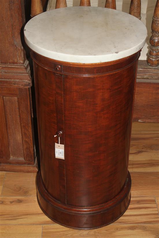 A Victorian mahogany cylinder pot cupboard, W.1ft 4.5in.